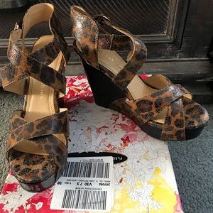 Chinese Laundry Leopard Wedge Sandals